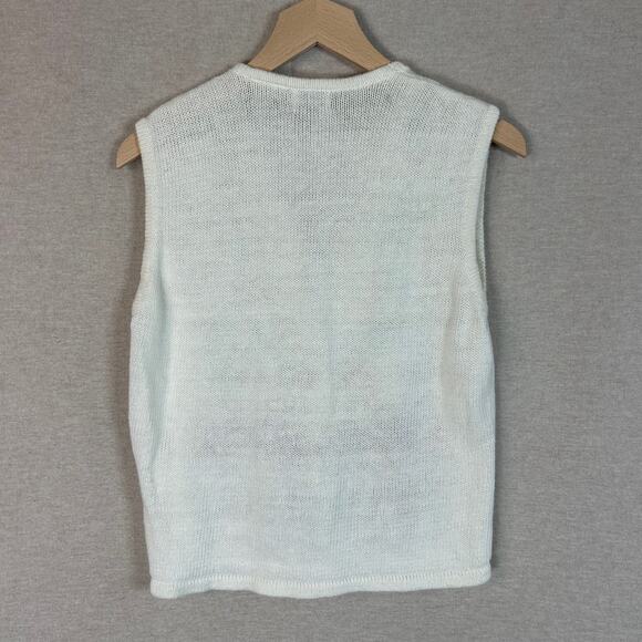 Vintage Kathie Lee Womens Knit Sweater Vest Size M Embroidered Beaded Christmas - Picture 2 of 8